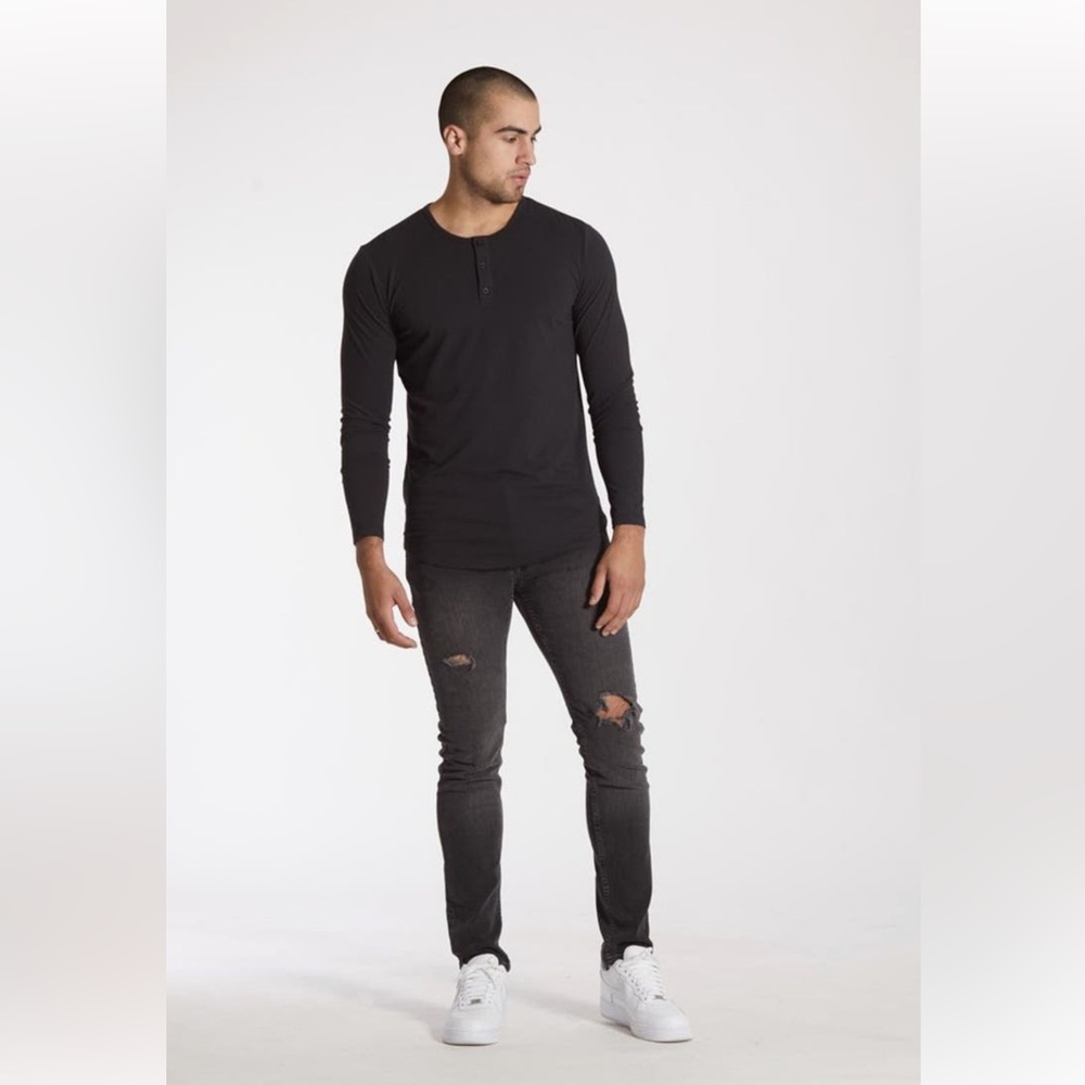 Trim Fit Long Sleeve Henley by Cuts - Picture 2 of 10